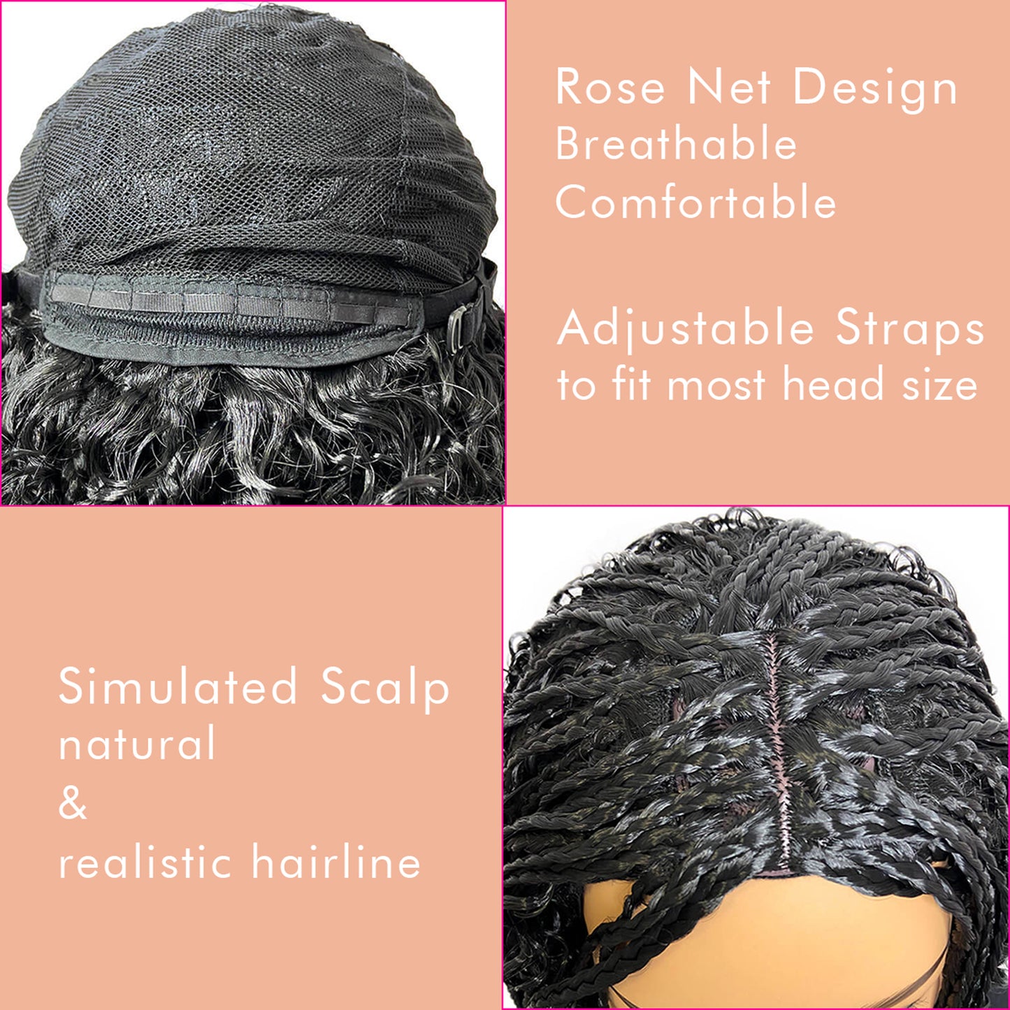 Short Box Braided Bob Wig for Women 14 Inch Curly Goddess Box Braids Wigs