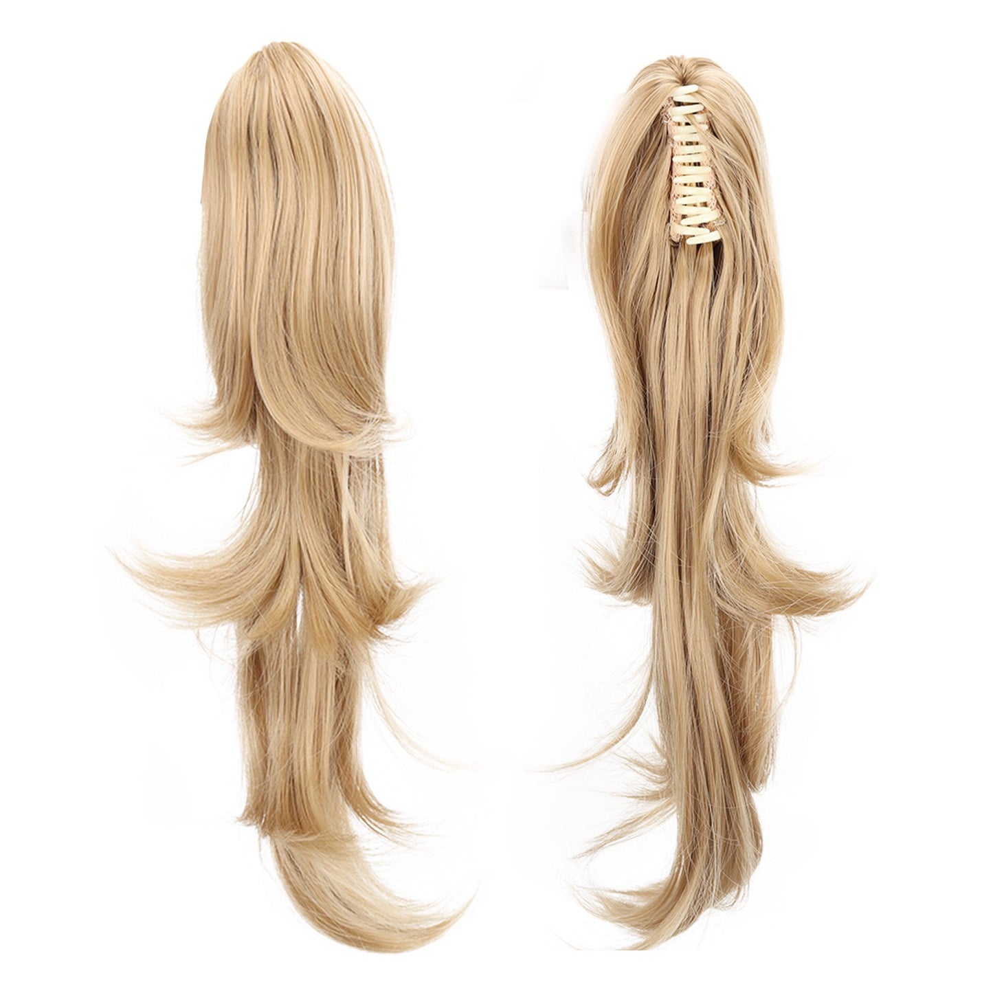 golden Claw Clip-in Ponytail 22"Natural Wavy Fluffy Irregular Ponytail Extension
