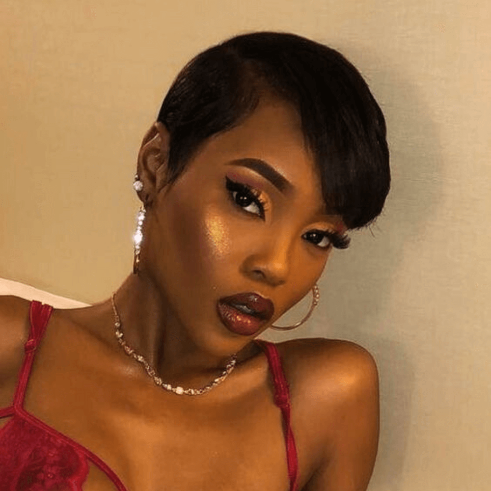 Short Bob Straight Pixie Cut Wig Human Hair 13x4 Lace for Black Women-model