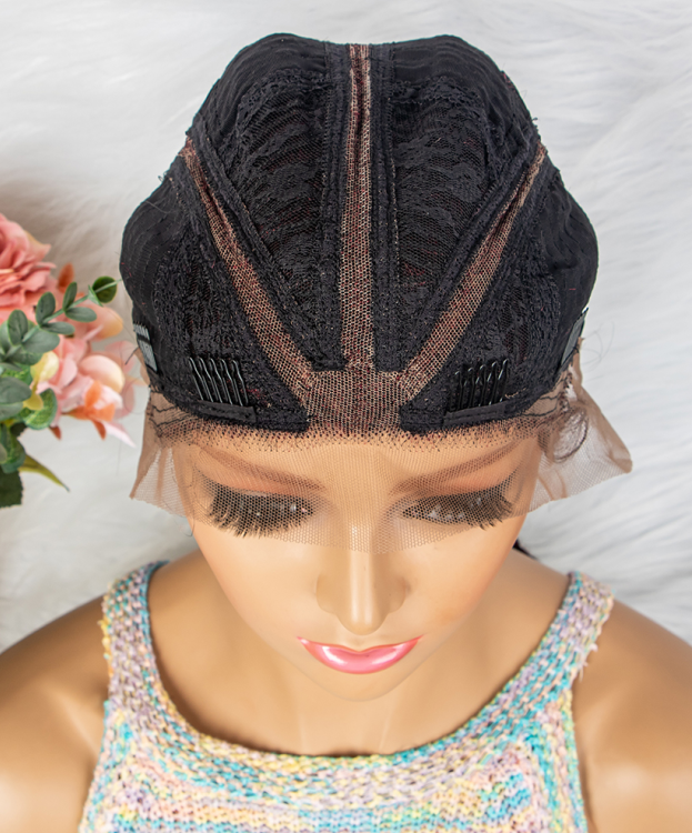 36inch Synthetic Black Long Braided Lace Front Wigs For African American