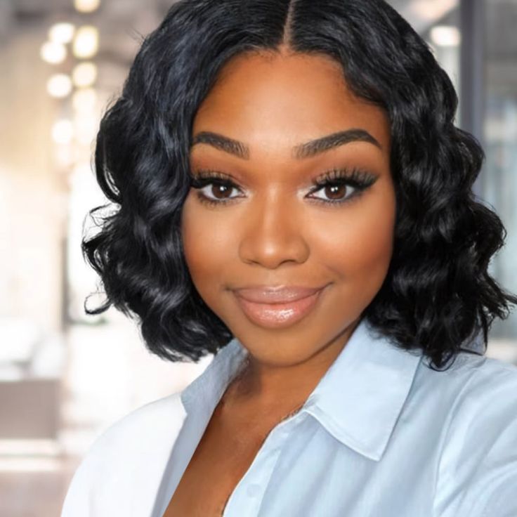 Black Deep Wave Wig Human Hair Short Pixie Cut Wear and Go Glueless Wigs