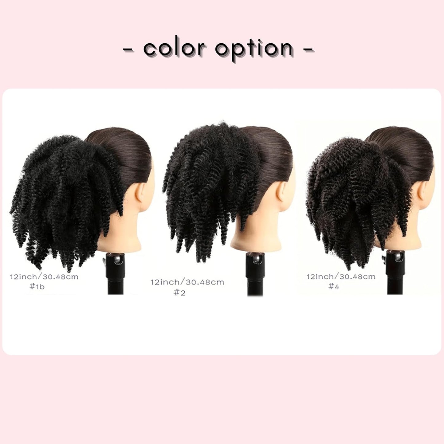 12inch short Marley Hair Drawstring Ponytail Black 4C Afro Puff Bun Braiding Ponytail