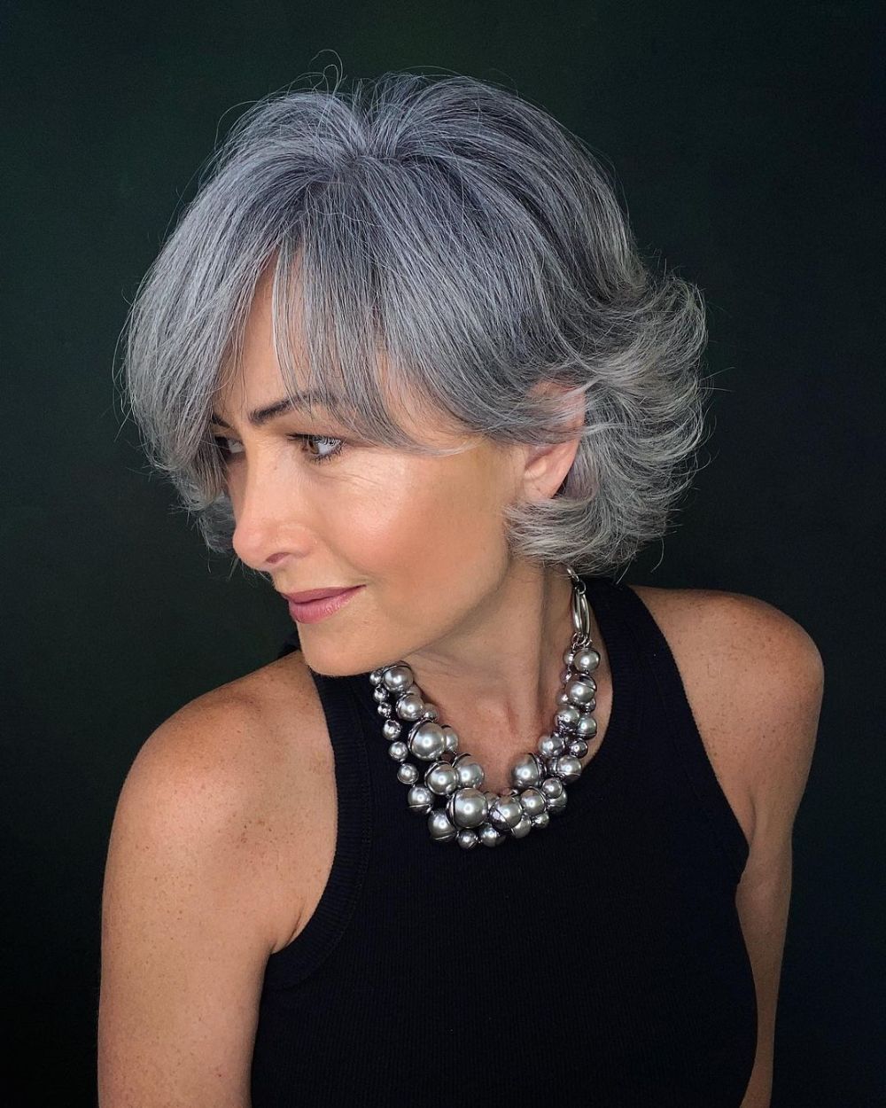 Short Salt and Pepper Wigs Human Hair Pixie Cut Wig for Black Women
