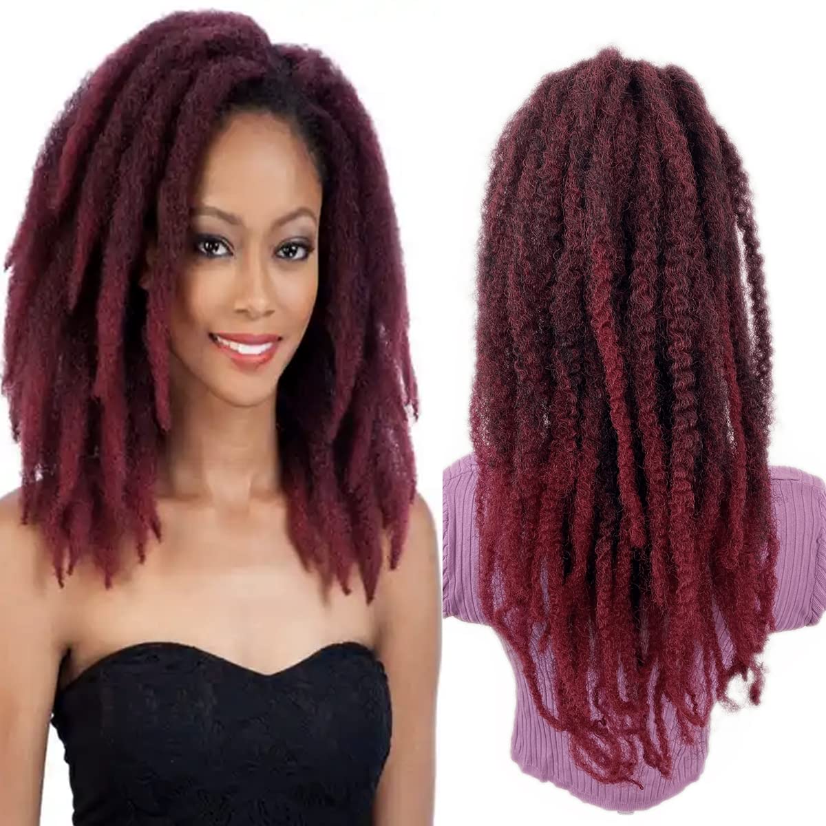 Marley Hair Drawstring Ponytail 18inch Afro Kinky Jamaican Twist Ponytail
