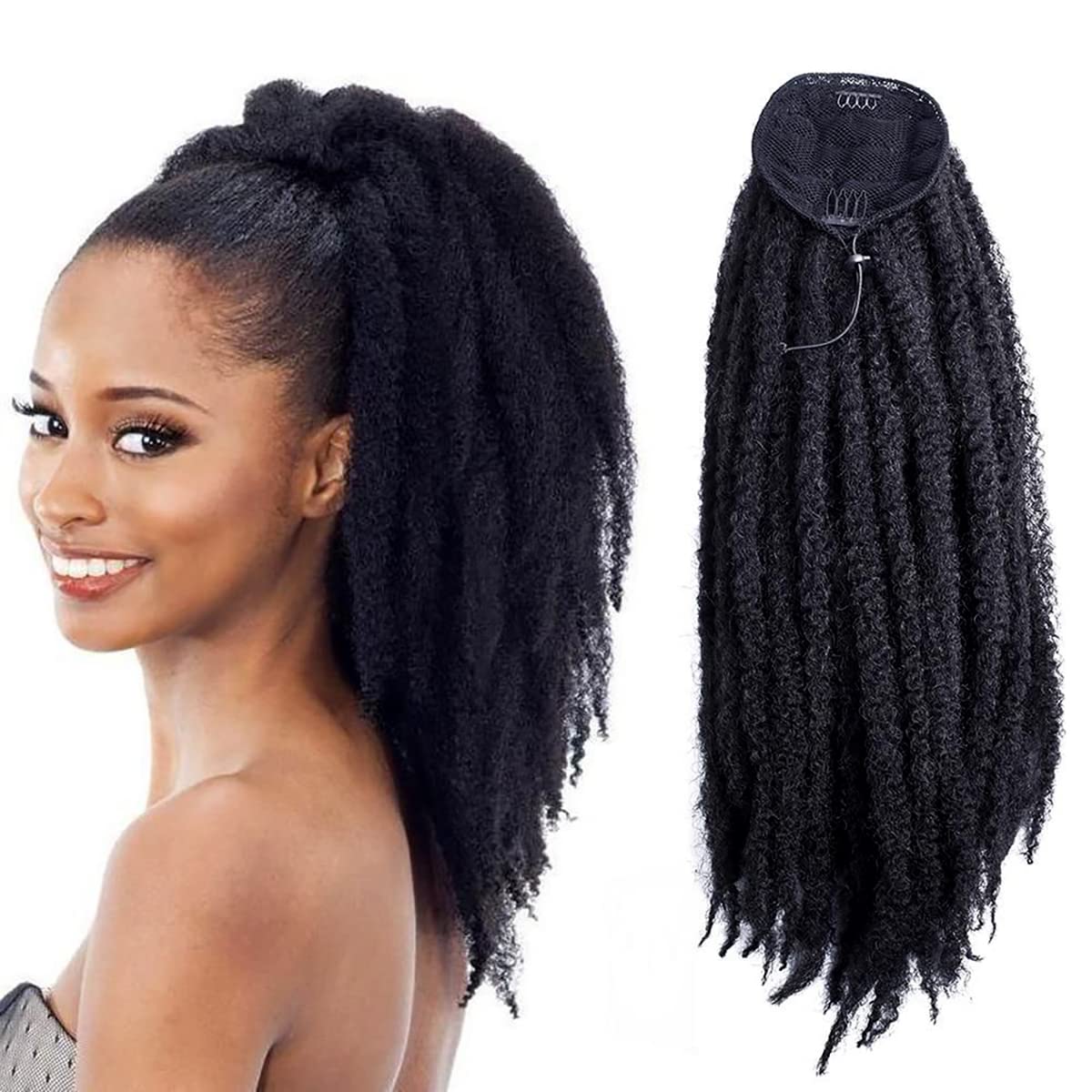 Marley Hair Drawstring Ponytail 18inch Afro Kinky Jamaican Twist Ponytail