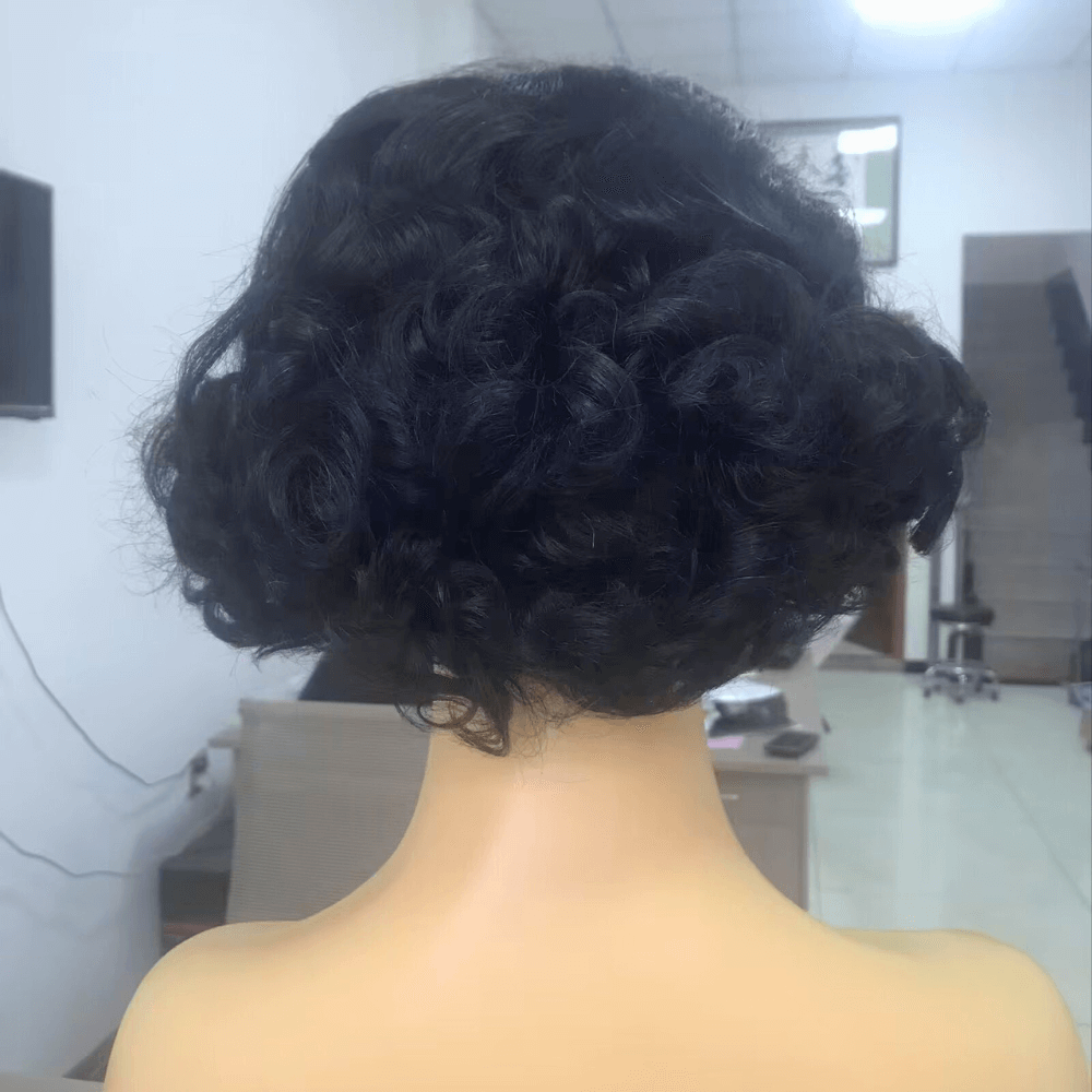 Best Human Hair Pixie Cut Wig Lace Frontal 13x4 for African American-2
