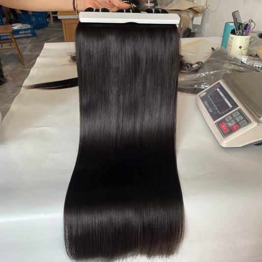 Raw Unprocessed Human Hair Straight 14A Grade Super Double Draw Hair 3pc Deal for Black Women