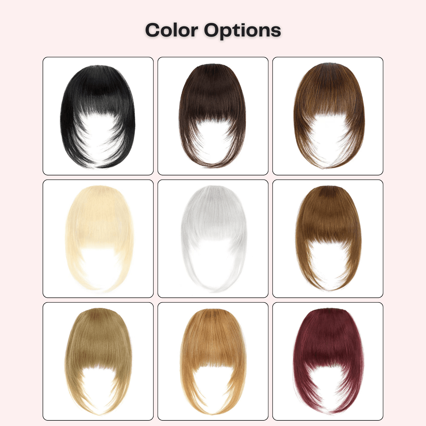 VANANGA French Hair Bangs Clip on Long Wispy Bangs Hair with Temples Fringe Hair Piece