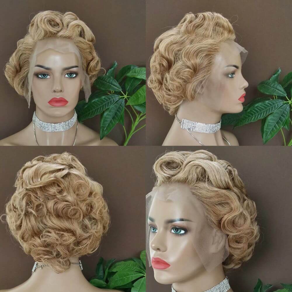 Brown Pixie Cut Human Hair Wig