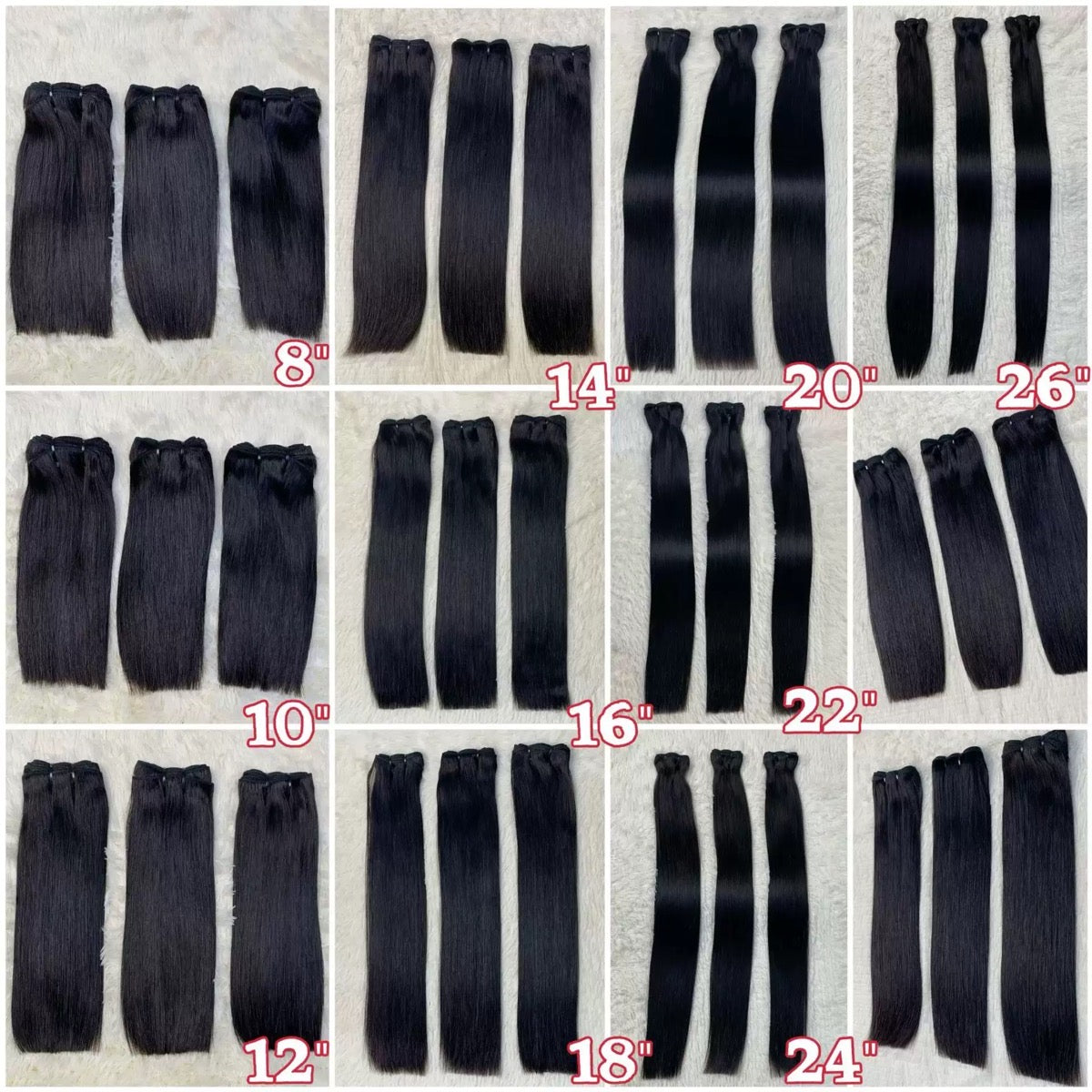 Raw Unprocessed Human Hair Straight 14A Grade Super Double Draw Hair 3pc Deal for Black Women
