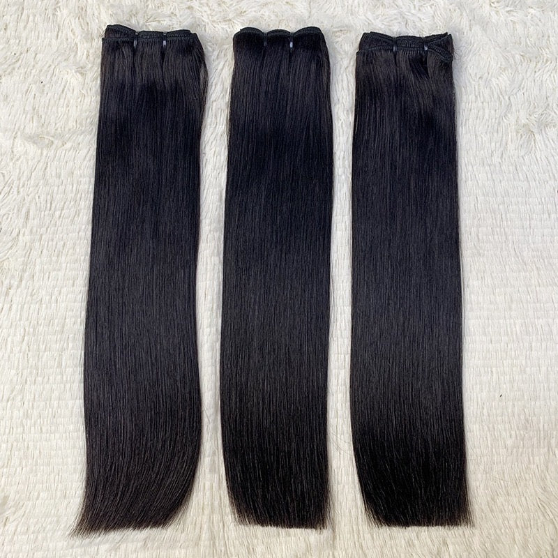 Raw Unprocessed Human Hair Straight 14A Grade Super Double Draw Hair 3pc Deal for Black Women