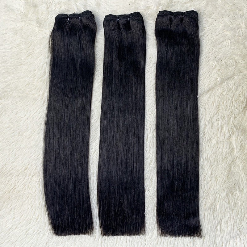 Raw Unprocessed Human Hair Straight 14A Grade Super Double Draw Hair 3pc Deal for Black Women