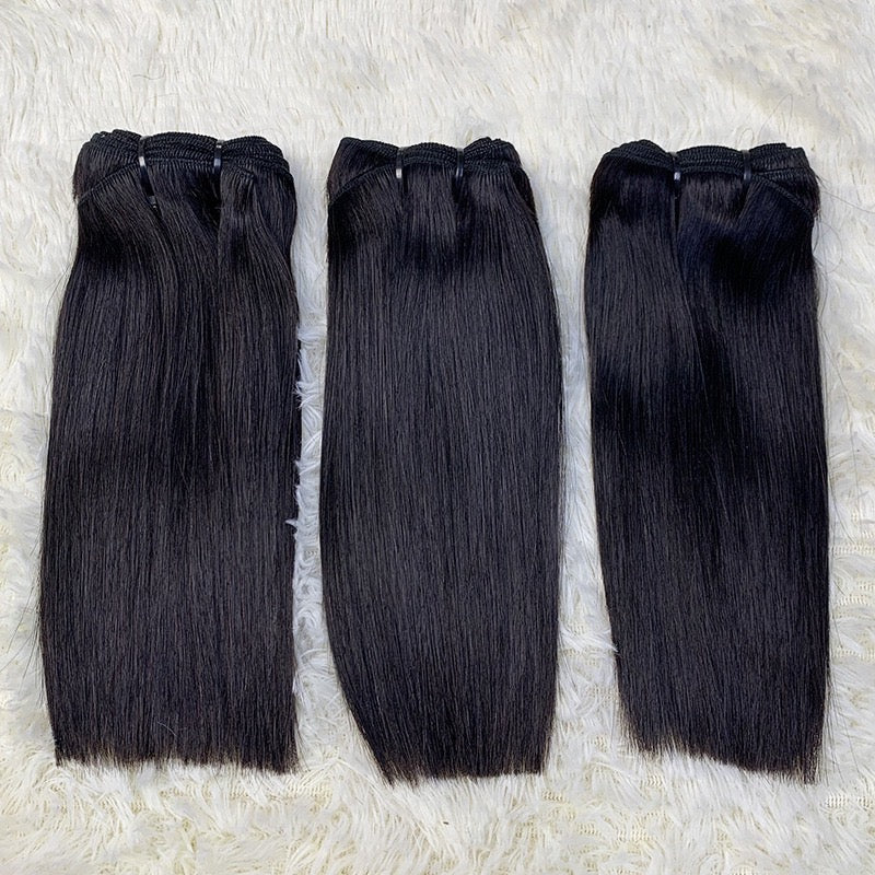 Raw Unprocessed Human Hair Straight 14A Grade Super Double Draw Hair 3pc Deal for Black Women