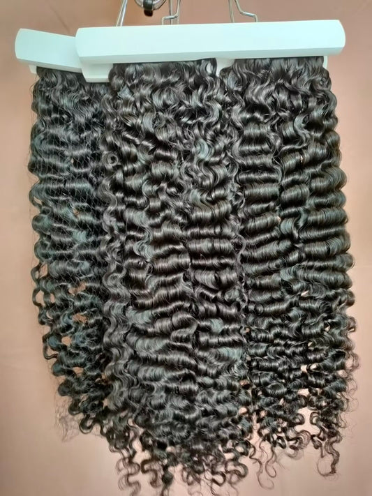 Burmese Curl  Hair Bundle 12A Grade Double Draw Hair Curl 3pc for African American