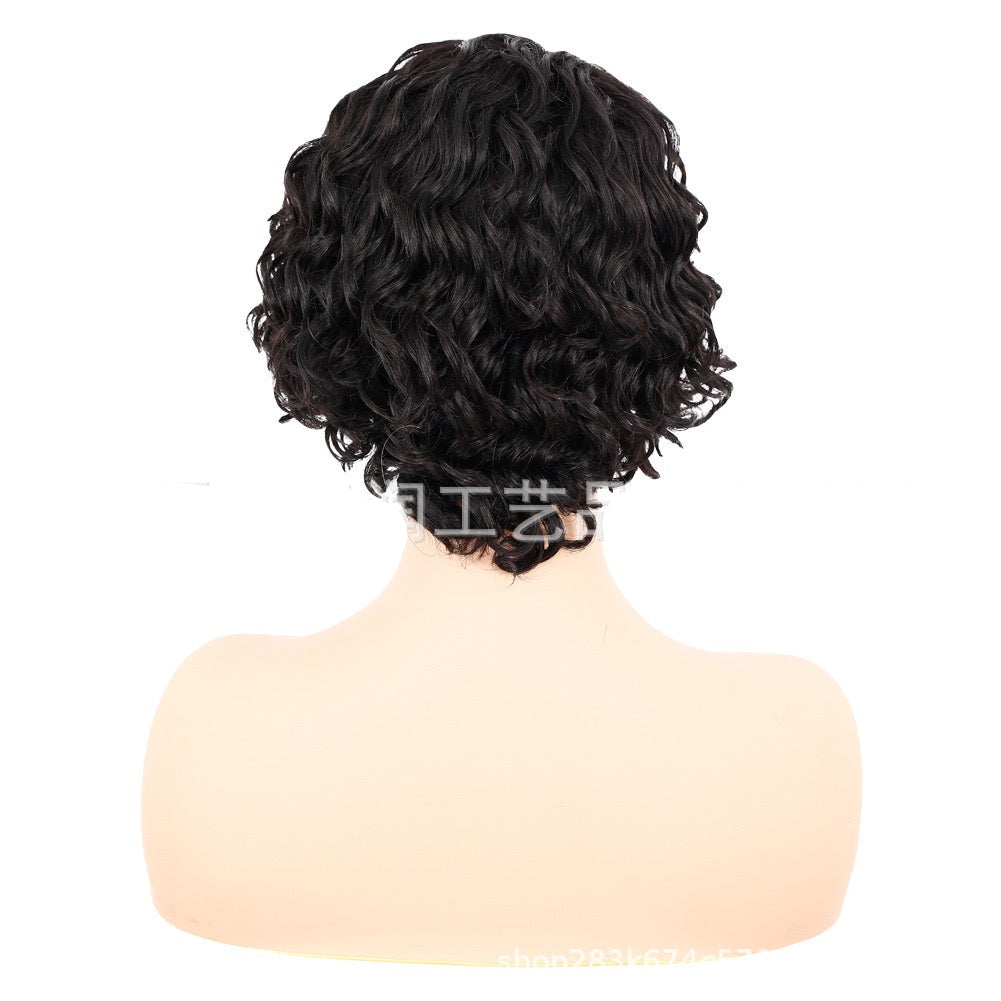 Black Deep Wave Wig Human Hair Short Pixie Cut Wear and Go Glueless Wigs