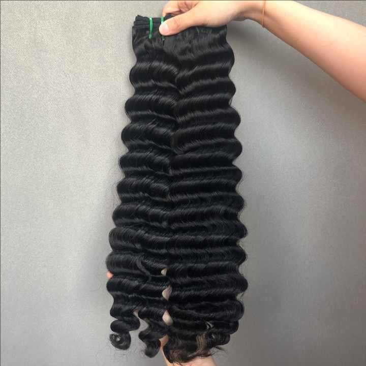 Raw Deep Wave Hair Raw Curly Hair 14A Unprocessed Human Hair 3pc Deal for Black Women