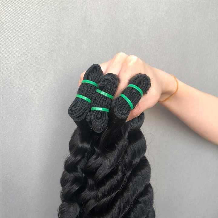 Raw Deep Wave Hair Raw Curly Hair 14A Unprocessed Human Hair 3pc Deal for Black Women