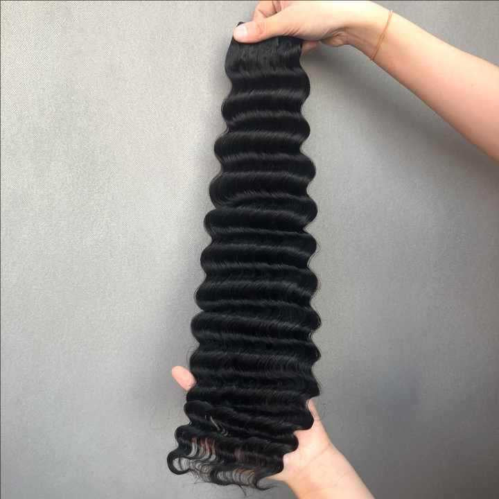 Raw Deep Wave Hair Raw Curly Hair 14A Unprocessed Human Hair 3pc Deal for Black Women