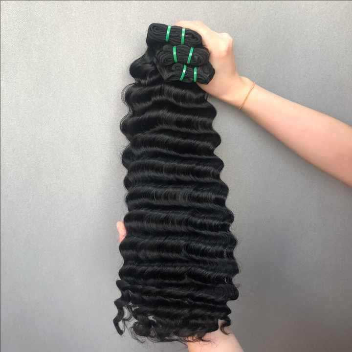 Raw Deep Wave Hair Raw Curly Hair 14A Unprocessed Human Hair 3pc Deal for Black Women