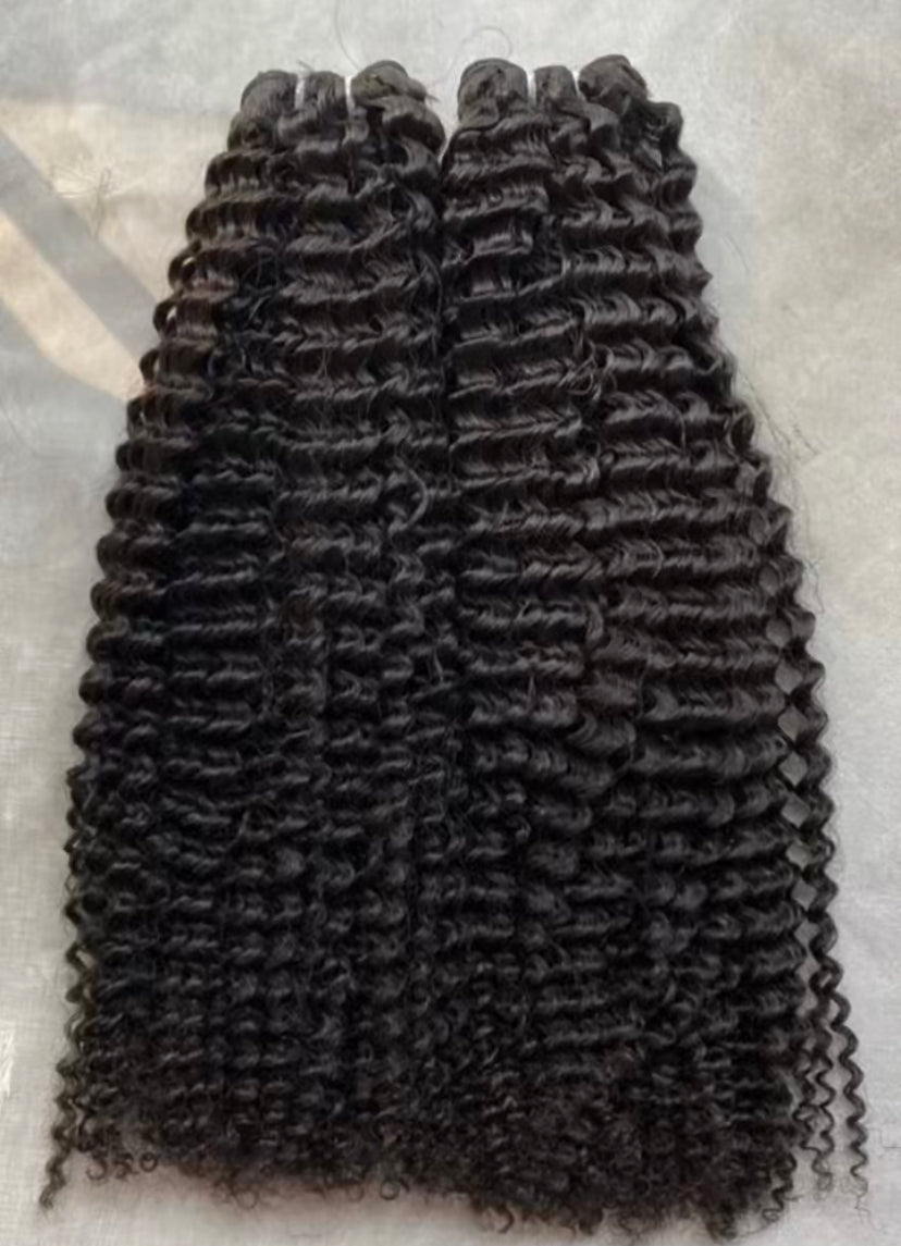Raw Kinky Curly Human Hair Bundles 14A Unprocessed Hair 3pc Deal for Black Women