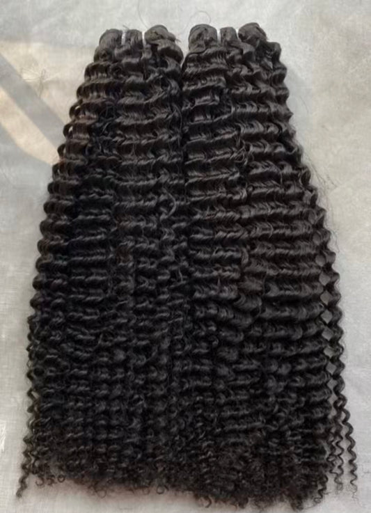 Raw Kinky Curly Human Hair Bundles 14A Unprocessed Hair 3pc Deal for Black Women