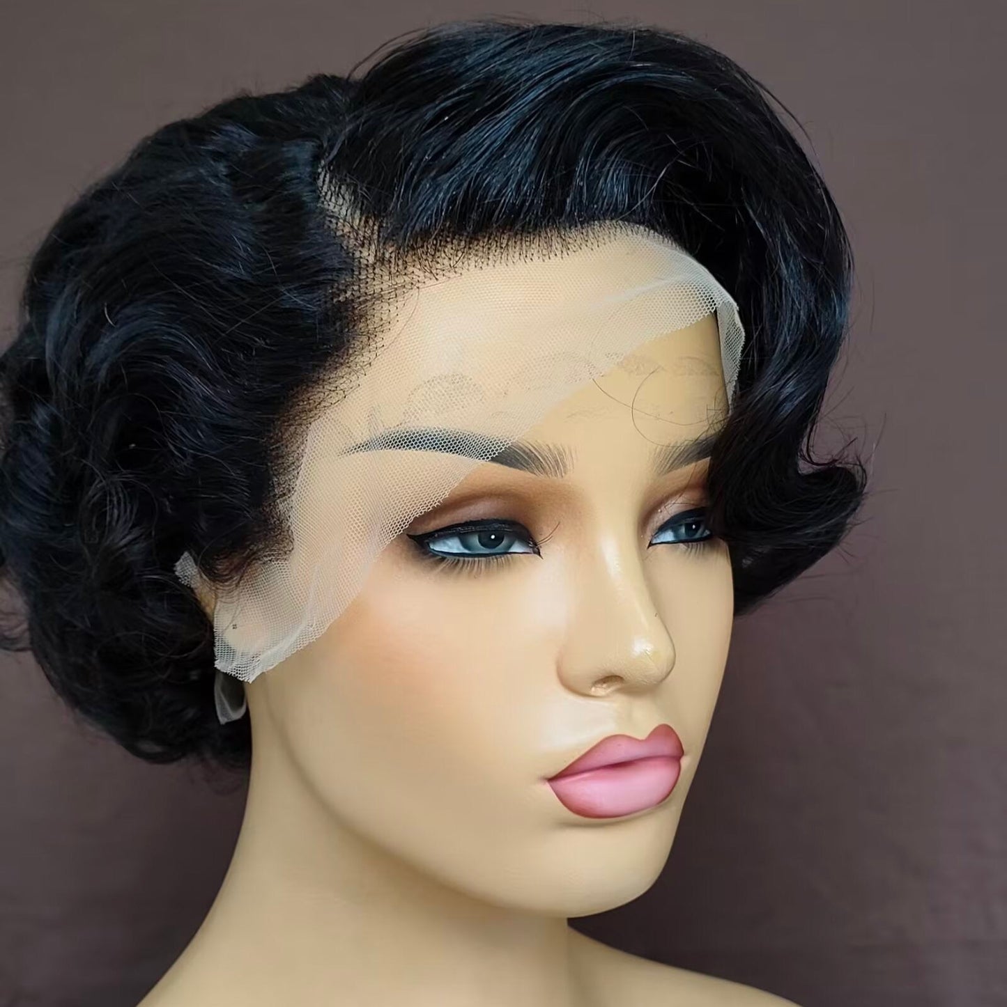 100% Human Hair Pixie Cut Wigs Lace Front 13x6 for African American