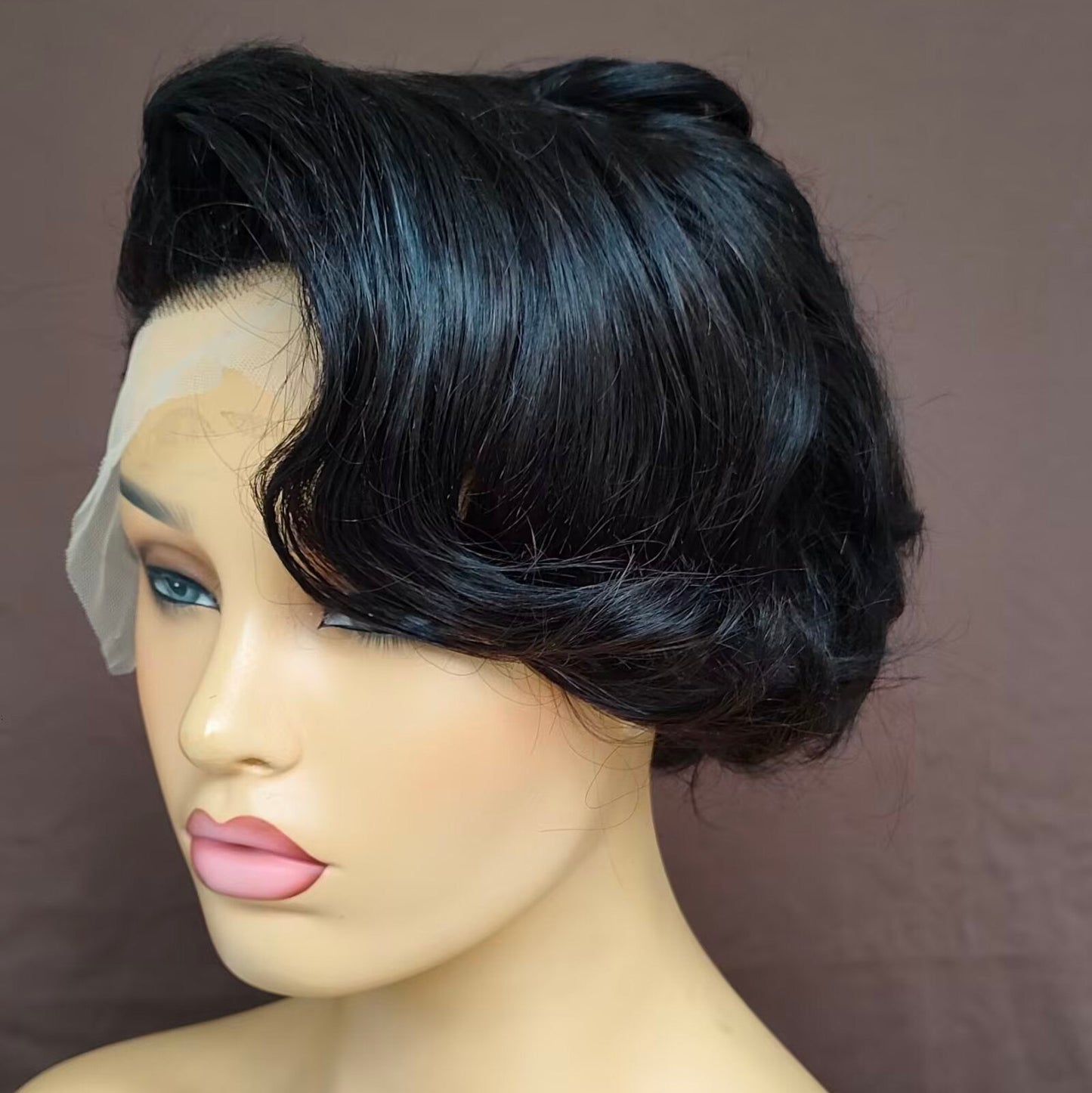 100% Human Hair Pixie Cut Wigs Lace Front 13x6 for African American