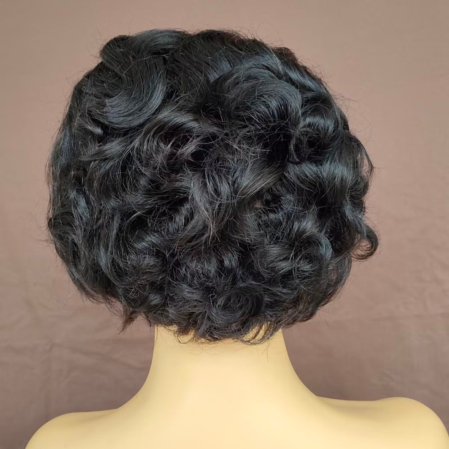 100% Human Hair Pixie Cut Wigs Lace Front 13x6 for African American