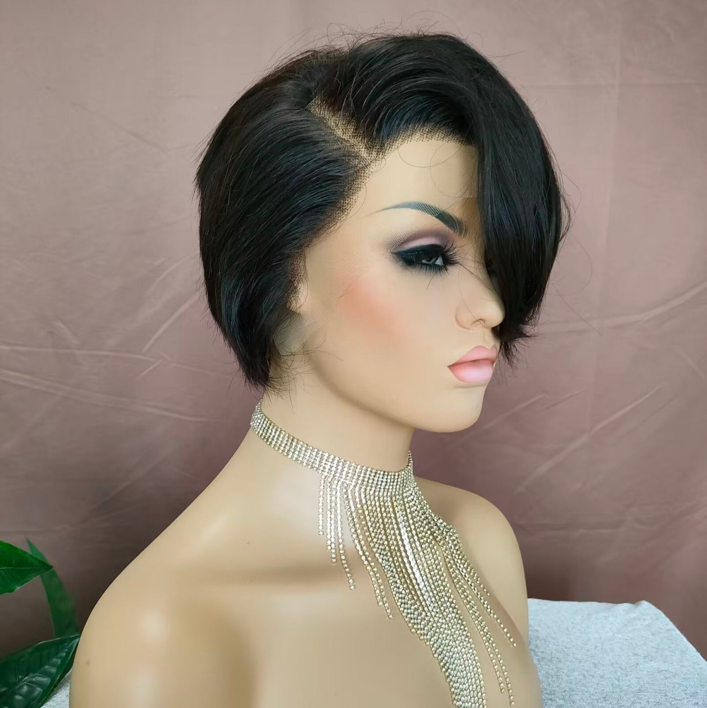 Best Pixie Cut Wigs for African American Human Hair Lace frontal Black Color