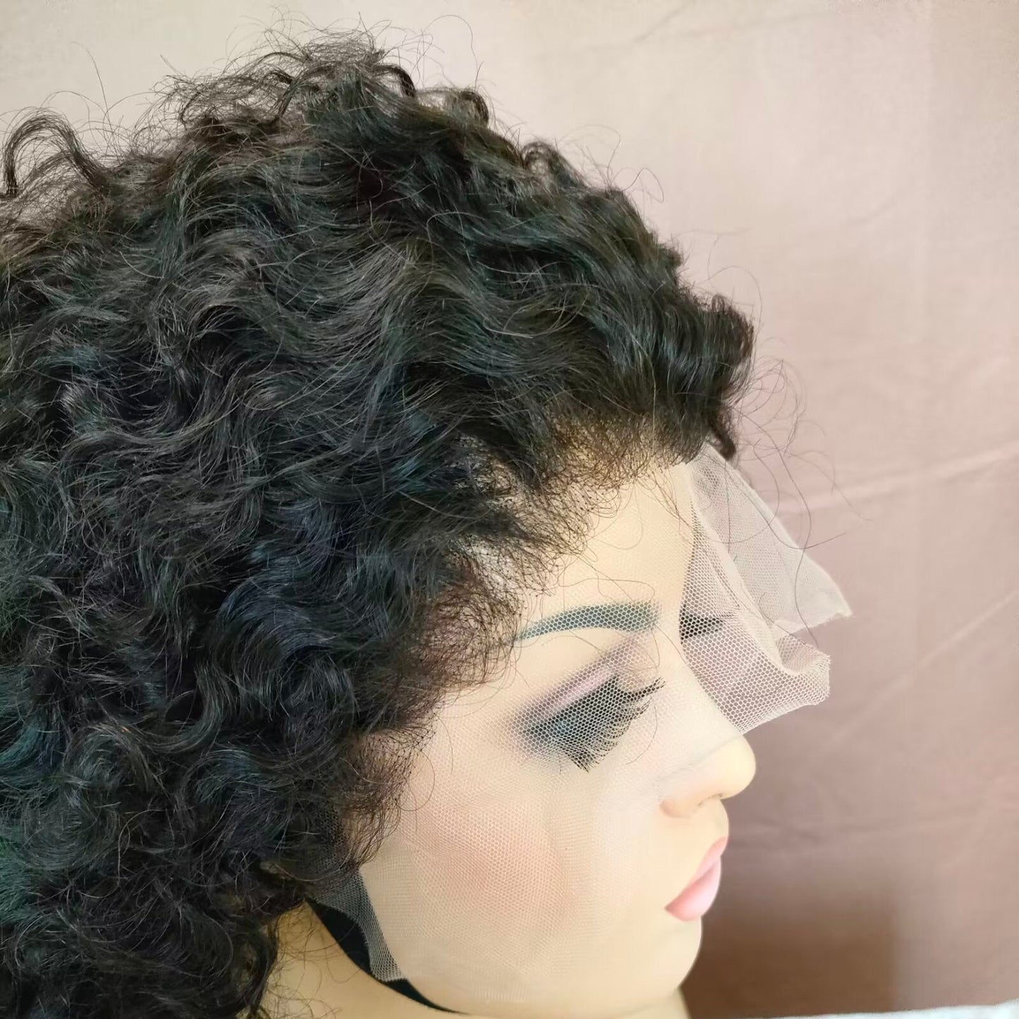 Best Pixie Cut Wigs for African American Human Hair Lace frontal Black Color
