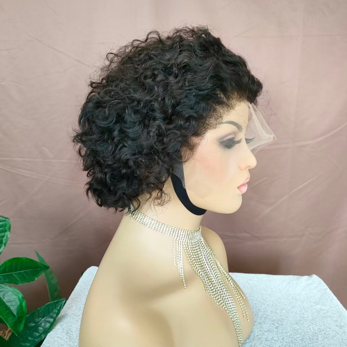 Best Pixie Cut Wigs for African American Human Hair Lace frontal Black Color