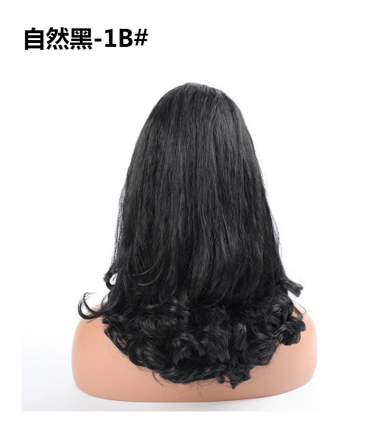 black 16inch short yaki Drawstring Ponytail with wave End Ponytail Hair Piece for black women
