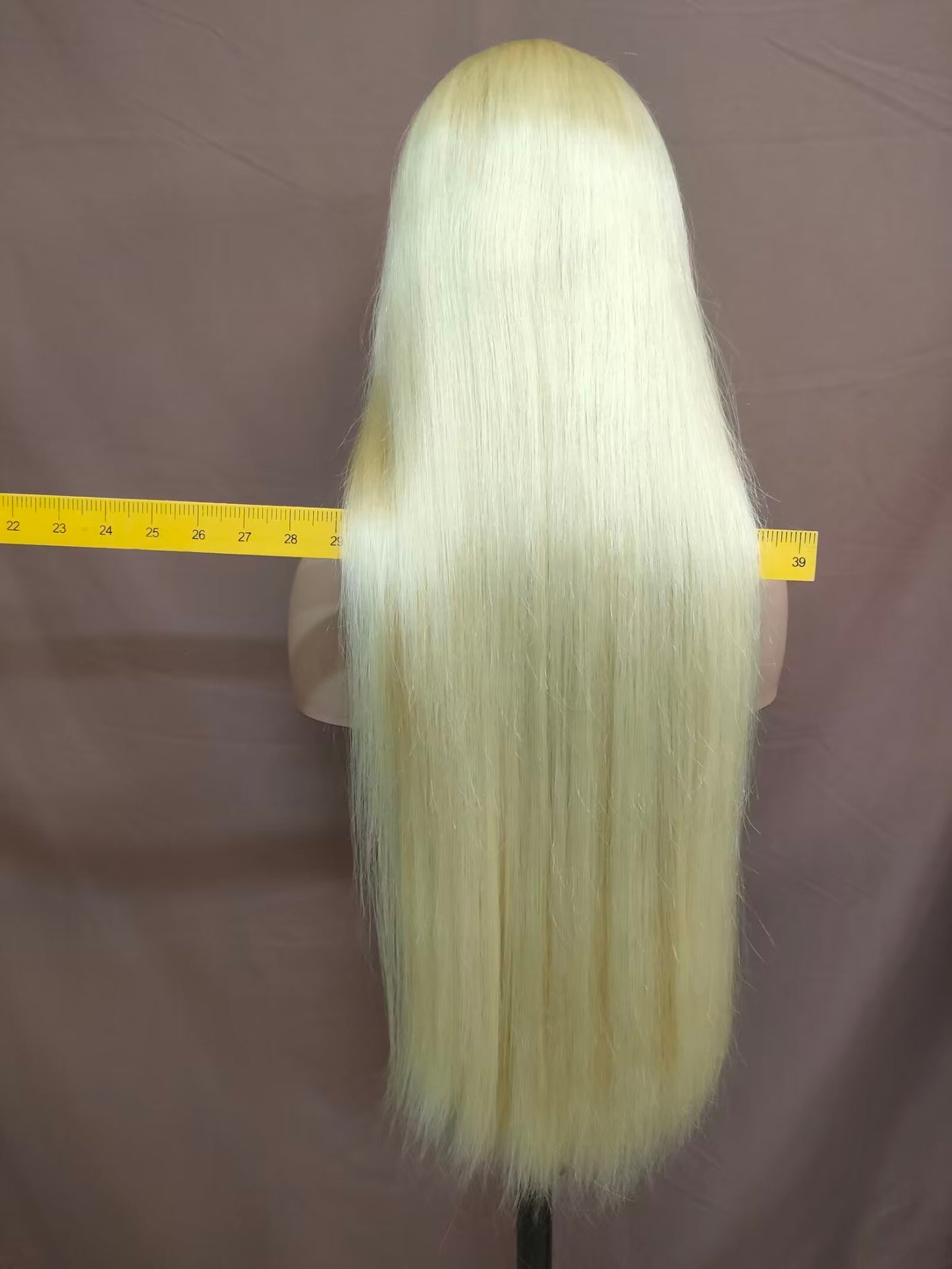 Long Blonde Human Hair Lace Front Straight Wig for African American