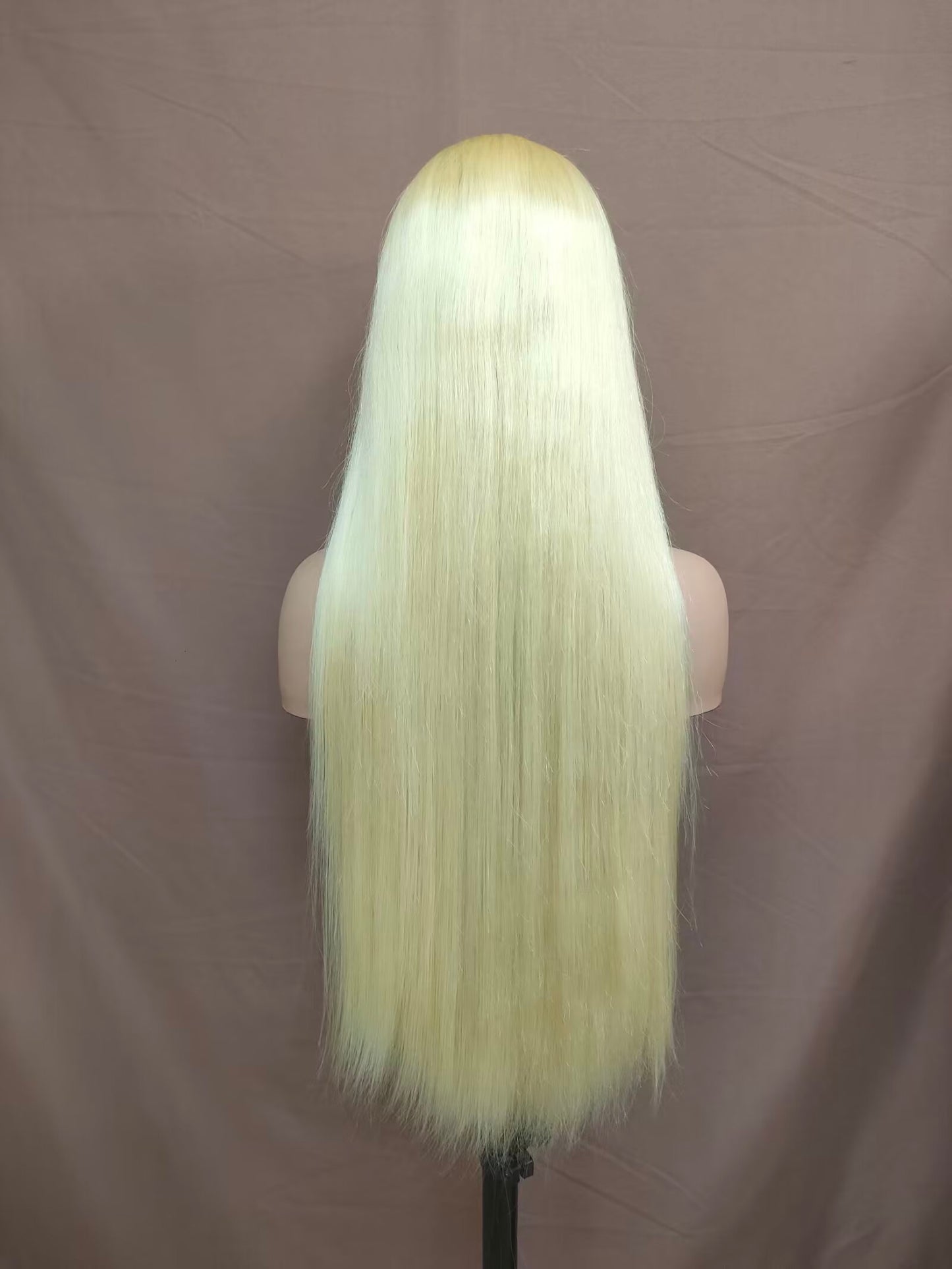 Long Blonde Human Hair Lace Front Straight Wig for African American