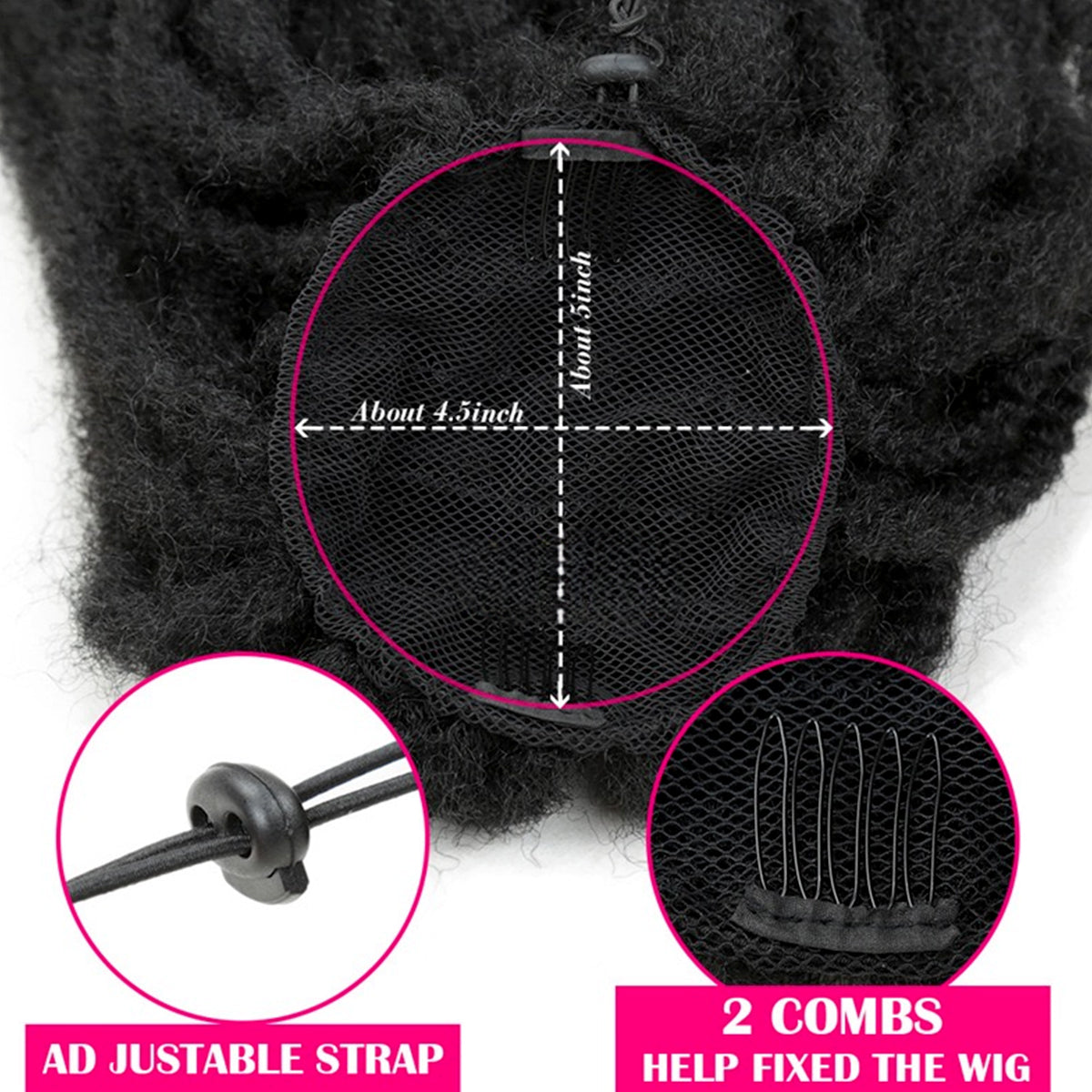18 Inch Black Marley Hair Ponytail Afro Kinky Braiding Hair Ponytail for Black Women