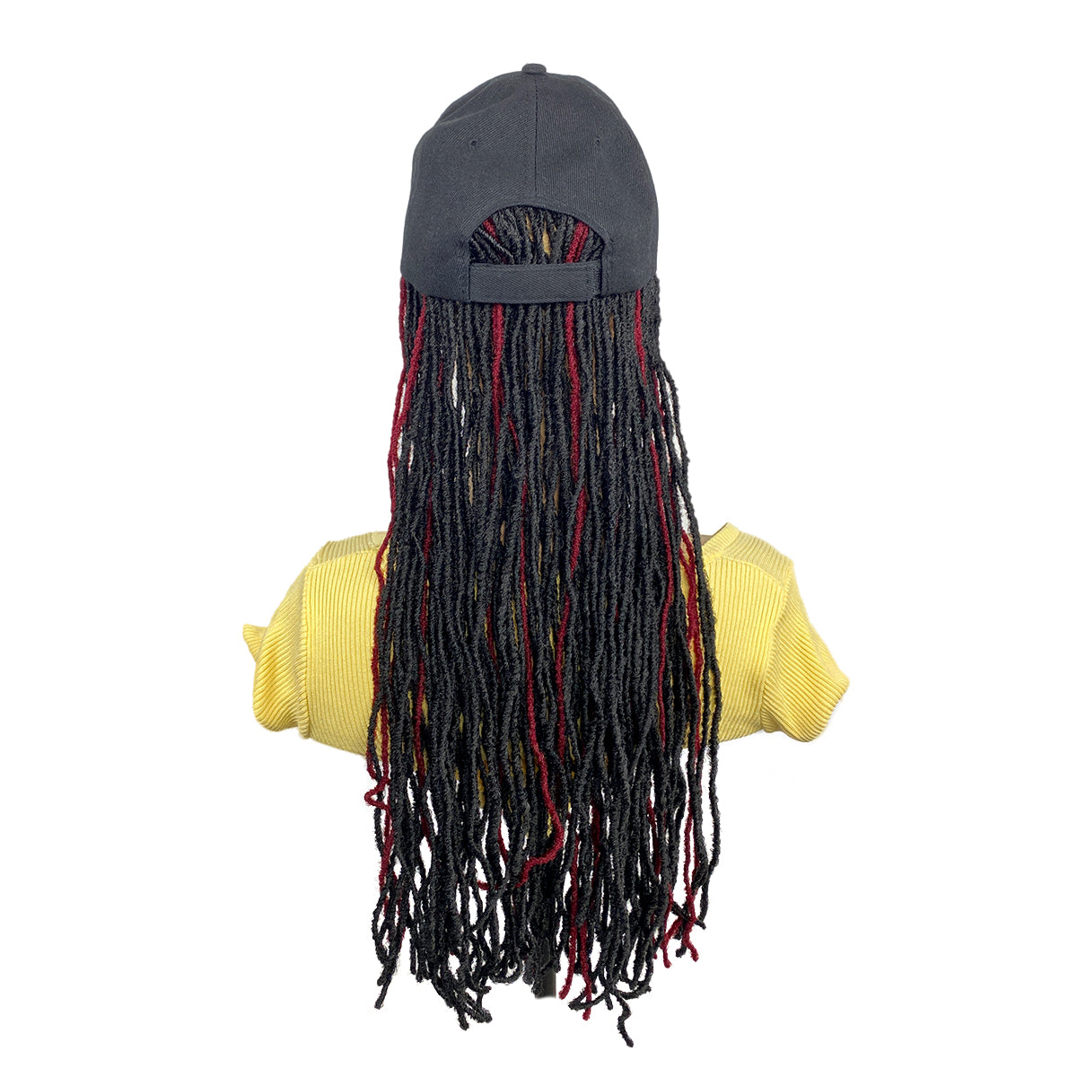 20inch Long Black Baseball Cap With Micro Dreadlock Braids Hat Wigs for Black Women (#P1BBUG)