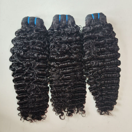 Burmese Curl  Hair Bundle 10A Grade Double Draw Hair Curl 3pc for Black Women