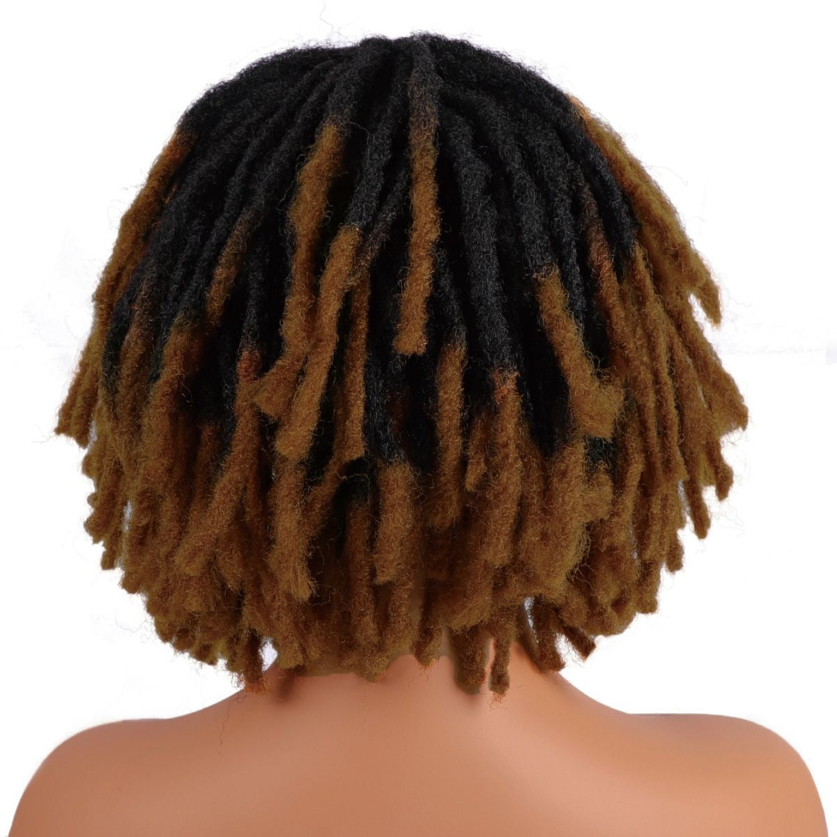 Short Dreadlocks Braided Wig 8inch Ombre Brown Braiding Wig for Black Women