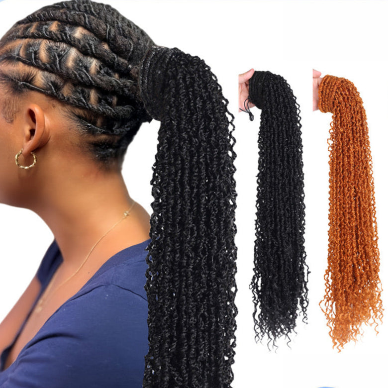 24 Inch Long Passion Twist Braids with Curly Ends Ponytail for Black Women
