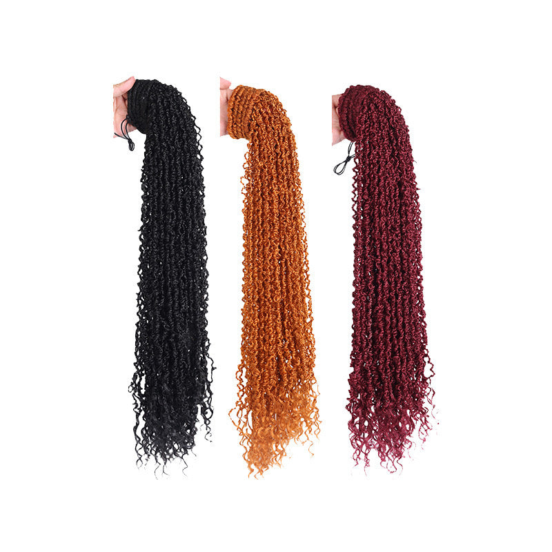 24 Inch Long Passion Twist Braids with Curly Ends drawstring Ponytail for Black Women