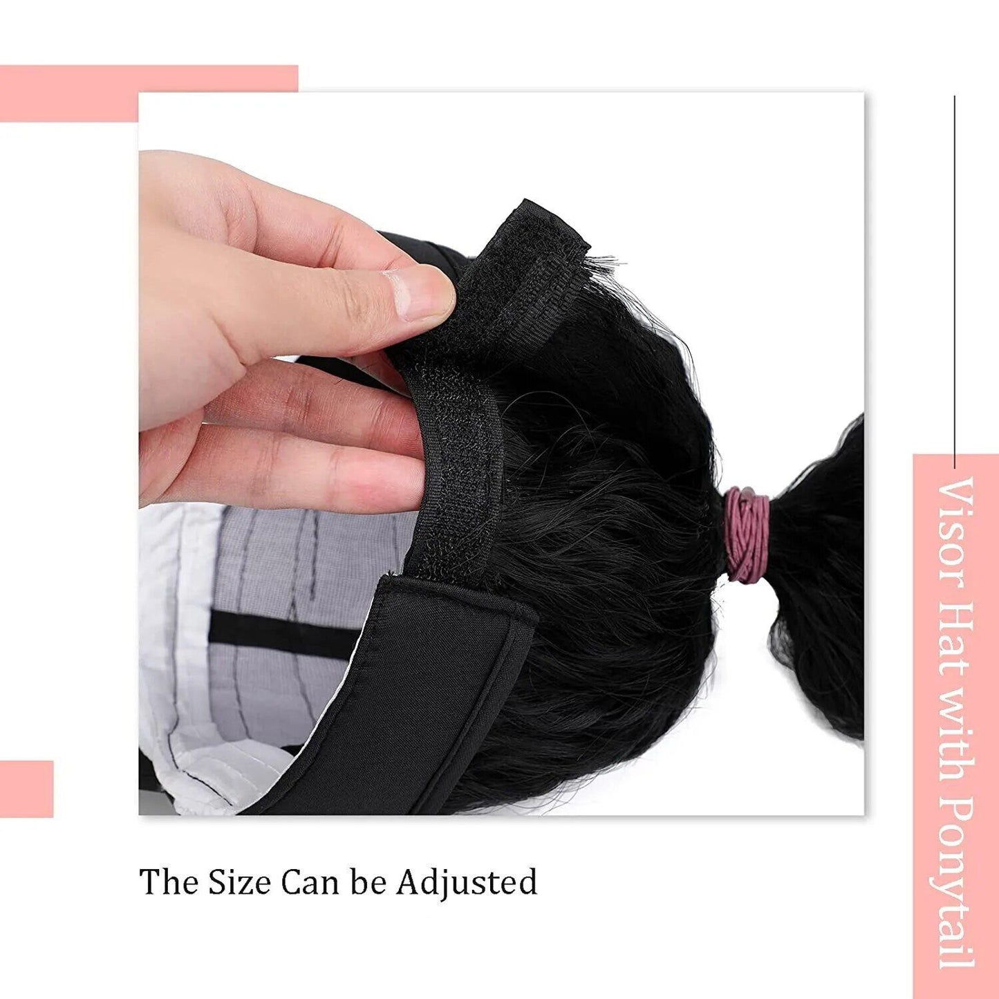 Black Baseball Cap with Hair Attached Wave Hat Wig for Black Women