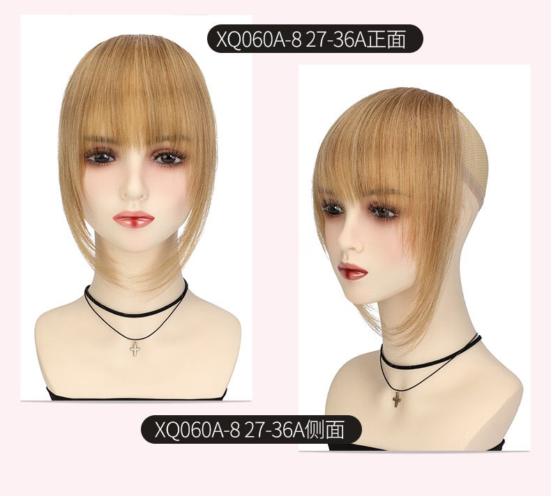 VANANGA French Hair Bangs Clip on Long Wispy Bangs Hair with Temples Fringe Hair Piece