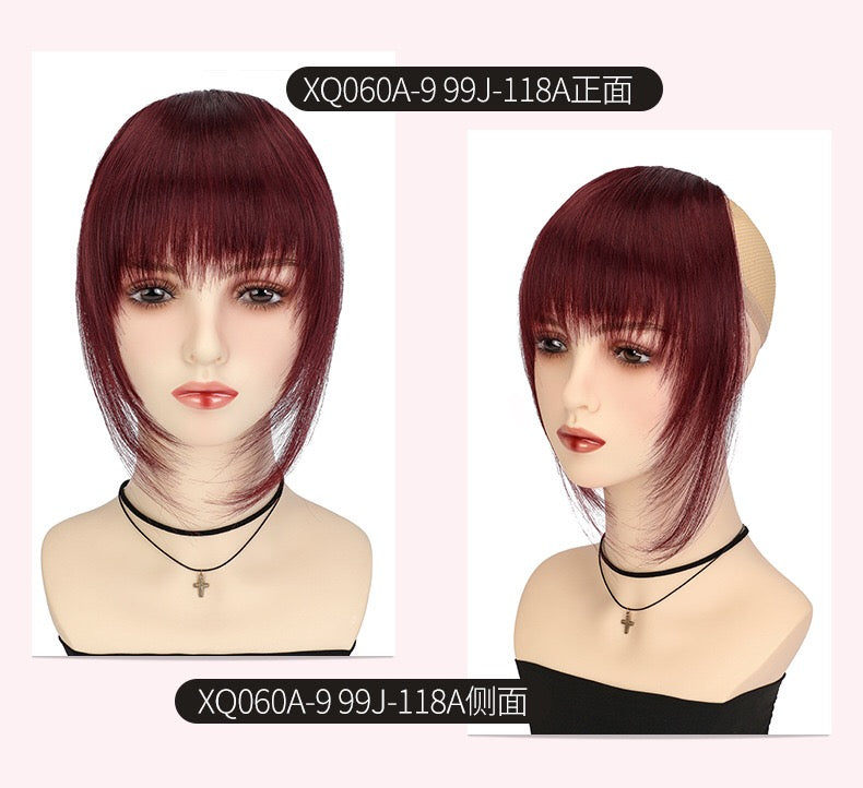 VANANGA French Hair Bangs Clip on Long Wispy Bangs Hair with Temples Fringe Hair Piece