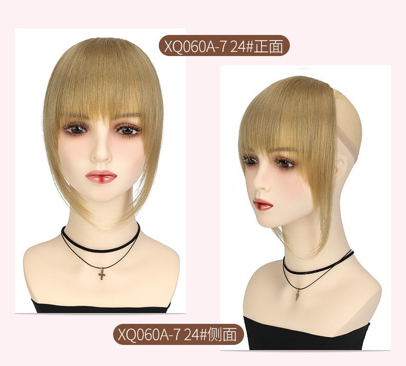 VANANGA French Hair Bangs Clip on Long Wispy Bangs Hair with Temples Fringe Hair Piece