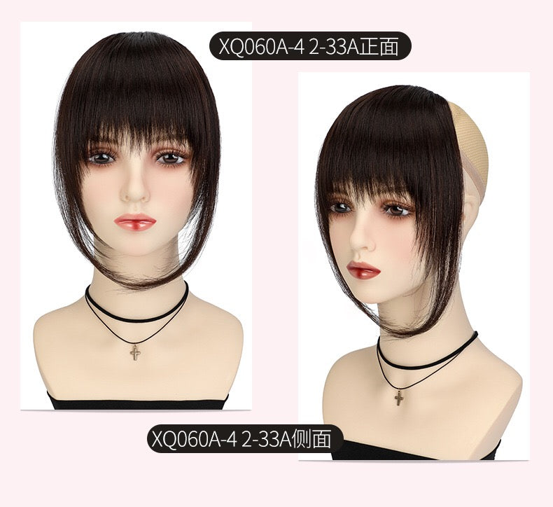 VANANGA French Hair Bangs Clip on Long Wispy Bangs Hair with Temples Fringe Hair Piece