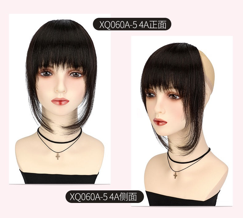 VANANGA French Hair Bangs Clip on Long Wispy Bangs Hair with Temples Fringe Hair Piece