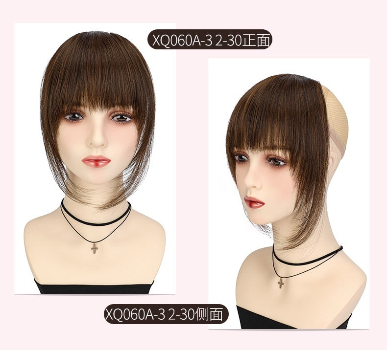 VANANGA French Hair Bangs Clip on Long Wispy Bangs Hair with Temples Fringe Hair Piece