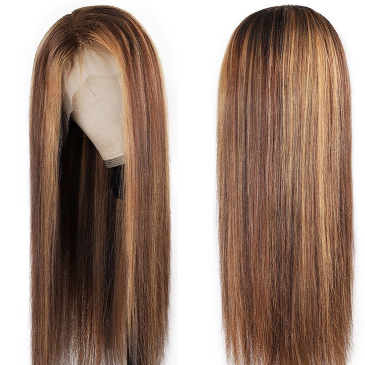 Highlight 4x4 Lace Closure Wig Straight Human Hair for Black Women