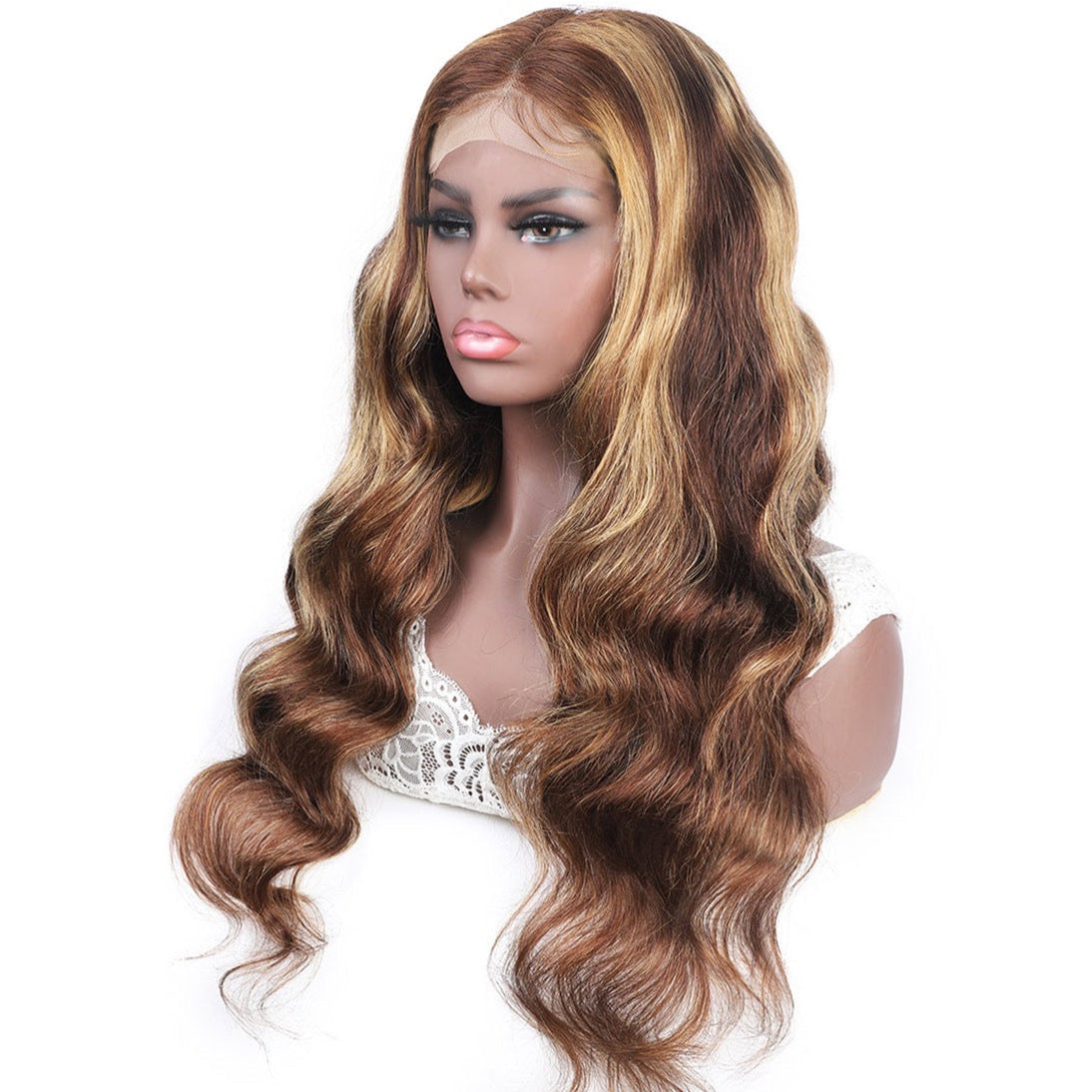 Highlight 4x4 Lace Closure Wig Body Wave Human Hair for Black Women