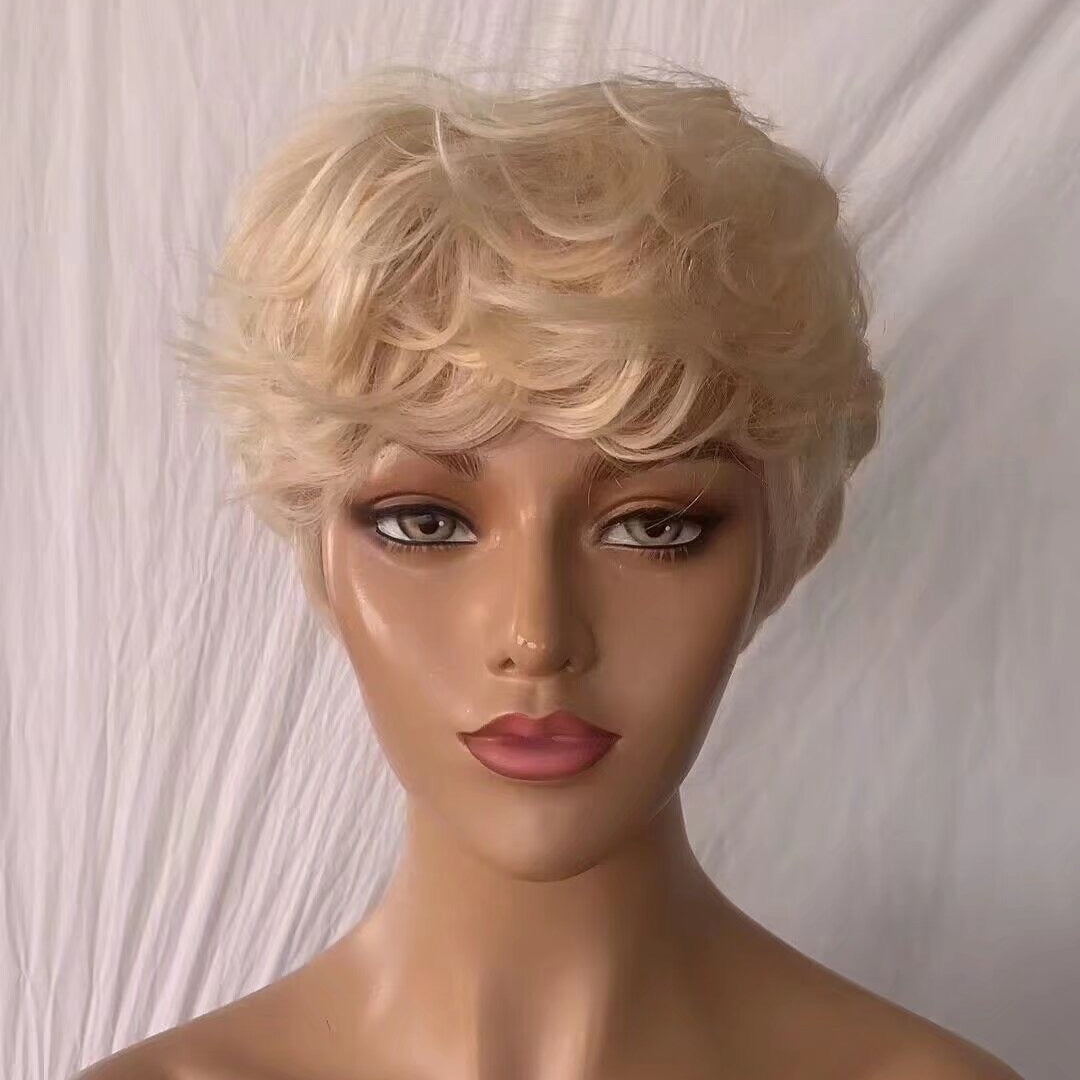 Blonde Pixie Cut Lace Frontal Natural Wave 13x4 Brazilian Hair for Black Women